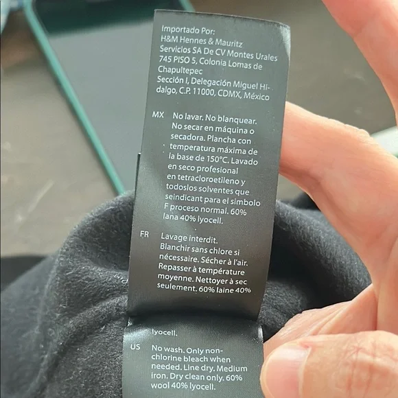 COS V-neck wool dress in blackBlack - Picture 8 of 13